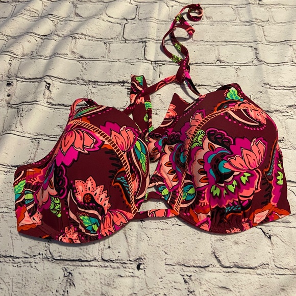 Super Cute Boho Bikini, Floral With Embroidery Details, Size L - Picture 5 of 5